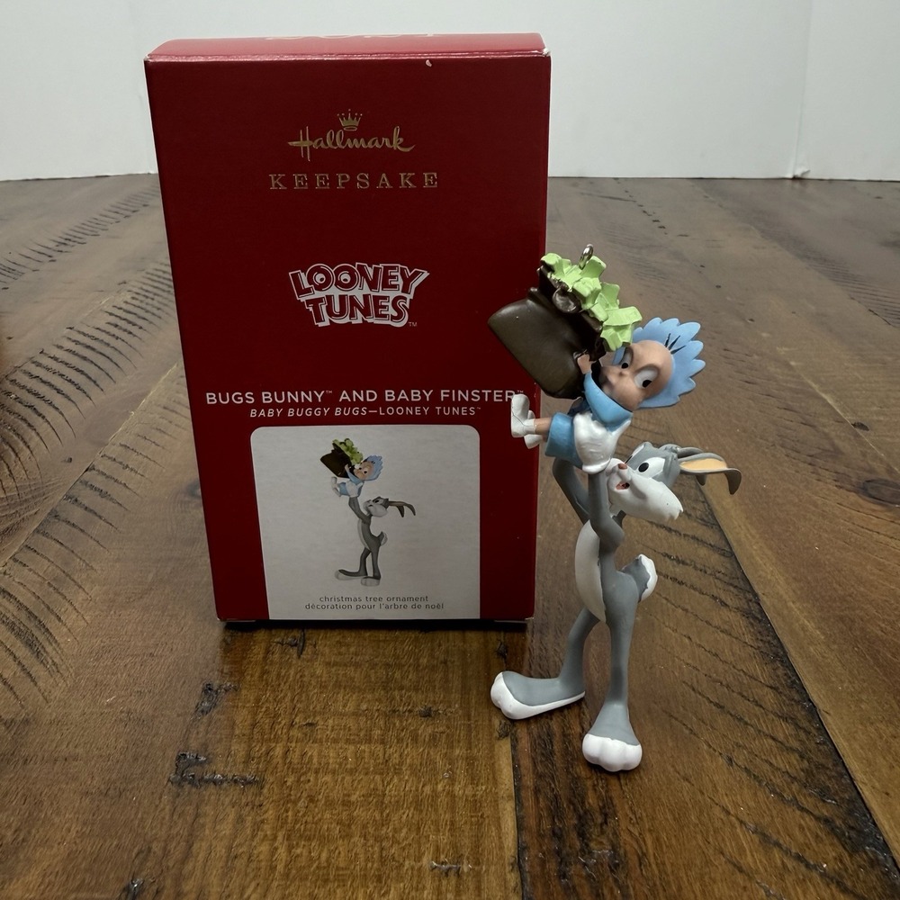 Hallmark Looney Tunes Bugs Bunny Baby Finster Ornament Baby Buggy Bunny New 2021